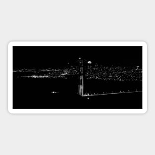 The rise of the supermoon over San Francisco Sticker